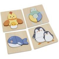 Lot 4 puzzles bois animaux - Image 2
