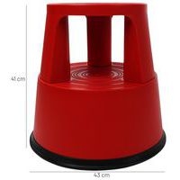 Marchepied mobile polypropylène - 2 marches Rouge - Image 2