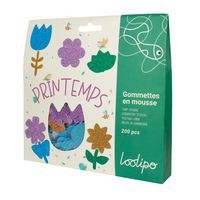 Lot 200 gommettes ø 3,5 cm en mousse scintillante printemps - Image 3