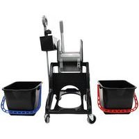 Chariot de lavage 2 x 15 L avec bac produit Presse et Poignée latérale - Image 3