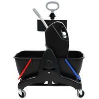 Chariot de lavage 2 x 15 L avec bac produit Presse et Poignée latérale - Image 6