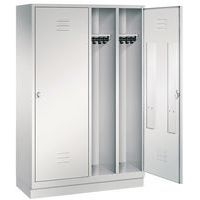 Vestiaire sur socle pour 2 personnes, gris clair - Image 2