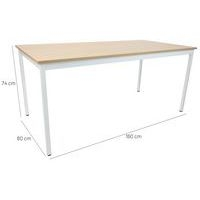 Table polyvalente chêne blanc 160x80 - Image 9