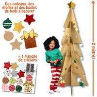 Sapin kraft à décorer 2 m (inclus 24 stickers) - Image 4