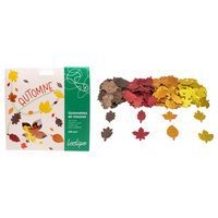 Pochette 200 formes d'automne en mousse pailletée adhésive - Image principale
