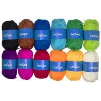 Lot 12 pelotes de laine 55m couleurs vives - Image principale