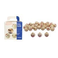 Sachet de 30 perles bois visage Ø 22 mm - Image principale