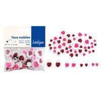 Sachet de 52 yeux mobiles adhésifs cœur ø 1 à 2 cm - Image principale