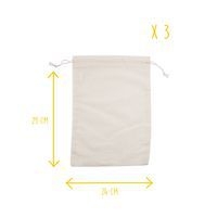 Sac à vrac biface coton/filet 24x29cm (lot de 3) - Image principale