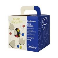 Sachet 300 perles bois rondes & fantaisies thème Pâques - Image 2