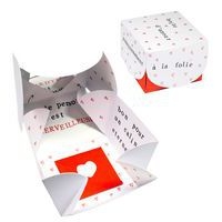 Boîte cadeau à personnaliser - 300 gm² - 8 x 8 x 6 cm - blanc - Image 2