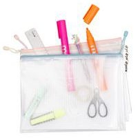 Lot de 6 pochettes zippées A4, coloris pastel assortis - Image 2