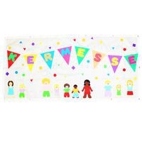 Bannière à customiser - Polyester - 130 x 62cm - blanc - Image 2