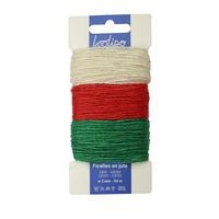 Ficelles jute Noel 3 x 10 m diamètre 2 mm - 3 coloris - Image principale