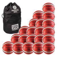 Lot de 20 ballons de basket T. 7 Molten BG2000 FFBB + sac de rangement - Image principale