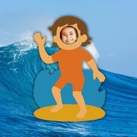 Photobooth Surfeur en carton à décorer 1,12 m - Image 2