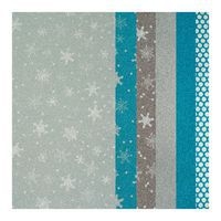 Assortiment de 6 feuilles adhésives pailletées givrées - Image principale