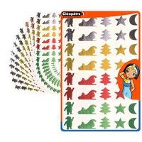Pochette 24 planches de 960 gommettes décorations Noël métal - Image principale