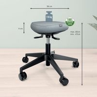 Tabouret siège oscillant avec roulettes Leitz - Image 2