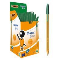 Stylo bille Bic Cristal orange nouvelle pointe fine  - vert - Image 2