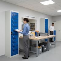 Armoire à courrier 10 cases Serrure à clé Bleu - Image 2