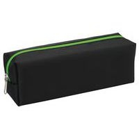 Trousse rectangulaire "EcoKids Pop" coloris noir zip vert - Image 3