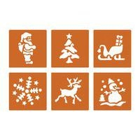Pochoir plastique lavable 14,5 x 14,5 cm (Pochette de 6) - Noël - Image principale