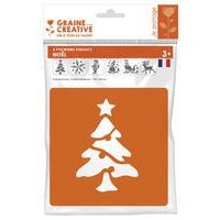 Pochoir plastique lavable 14,5 x 14,5 cm (Pochette de 6) - Noël - Image 2
