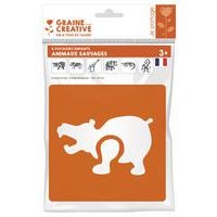 Pochoir plastique lavable 14,5 x 14,5 cm (Pochette de 6) - Animaux de la jungle - Image 2