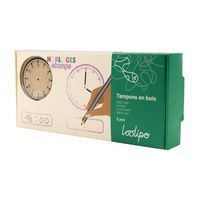 Lot de 3 tampons en bois horloge 7 x 5 cm - Image 6