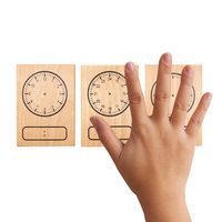 Lot de 3 tampons en bois horloge 7 x 5 cm - Image 3