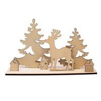 Set de 5 photophores en bois, 17x10,2 - thème hiver - Image 4