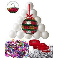 Atelier 25 boules 8 cm de noël à décorer en sequins - Image principale