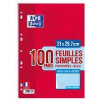 Feuillet recharge classeurs 100 pages A4 seyes 80g  - Bleu (Etui de 50) - Image principale