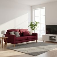 Canapé 3 places Stockolm enduit PVC lie-de-vin - Image 4