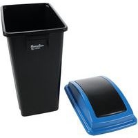 Poubelle en plastique 70% recyclé couvercle bleu - Manutan Expert - Image 2