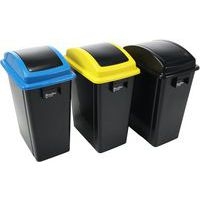 Poubelle en plastique 70% recyclé couvercle bleu - Manutan Expert - Image 6