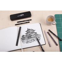 Pochette 5 feutres noirs techniques pointes calibrées Manga - Image 2