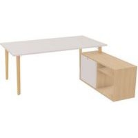 Bureau plateau en mélaminé avec retour porteur droit Robin - Eol - Image principale