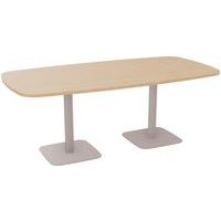 Table de réunion tonneau L200XP100 ép.25mm chêne/alu - Image principale