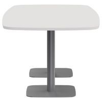 Table de réunion tonneau L200XP100 ép.25mm blanc/gris alu - Image 4