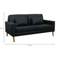 Canapé 3 places Stockolm enduit PVC noir - Image 3