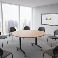 Table ronde plateau mélaminé pivotant Axe - Manutan Expert - Image 7