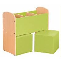 Bac à livres et poufs Basik 74 x 34 x 69 cm - Image principale