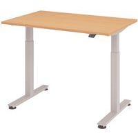 Bureau droit hauteur réglable électrique Evol 121x80 cm Plateau Hêtre - Image principale