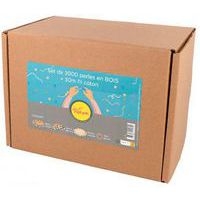 Lot de 3000 perles bois Ø10mm assorties + 30 m fils - Image 2