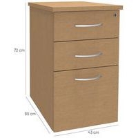 Caisson hauteur bureau Quatuor top profondeur 80 cm coloris hêtre - Image 2