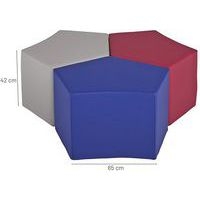 Lot de 3 poufs Arpège déhoussables tissu PVC coloris panaché "Floral - Image 2