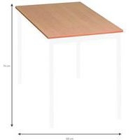 Table polyvalente120x60 Plateau Chêne - Pieds Blancs - Image 3