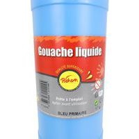 Flacon 1 litre gouache pichon avec bec verseur - bleu primaire (cyan) - Image 2